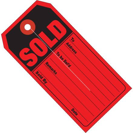 4 <span class='fraction'>3/4</span> x 2 <span class='fraction'>3/8</span>"  "SOLD" Retail Tags